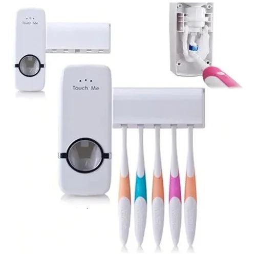 Dispenser Automático de Creme Dental + Suporte para 5 Escovas – Mais Praticidade e Higiene para seu Banheiro!