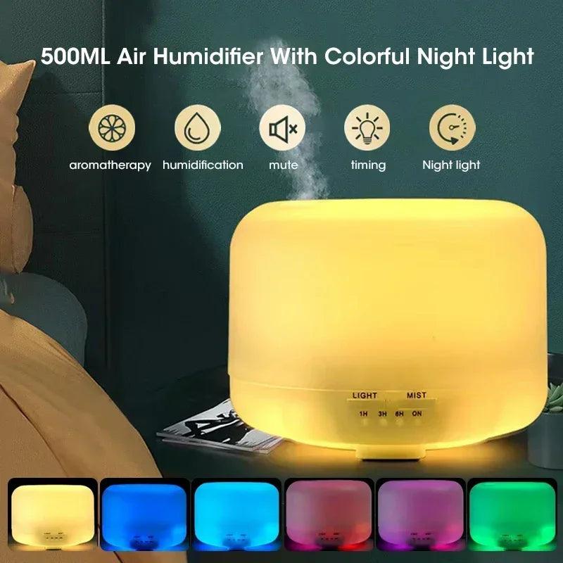 Umidificador de Ar 500ml com Difusor de Aromas – Respire Melhor e Crie um Ambiente Relaxante