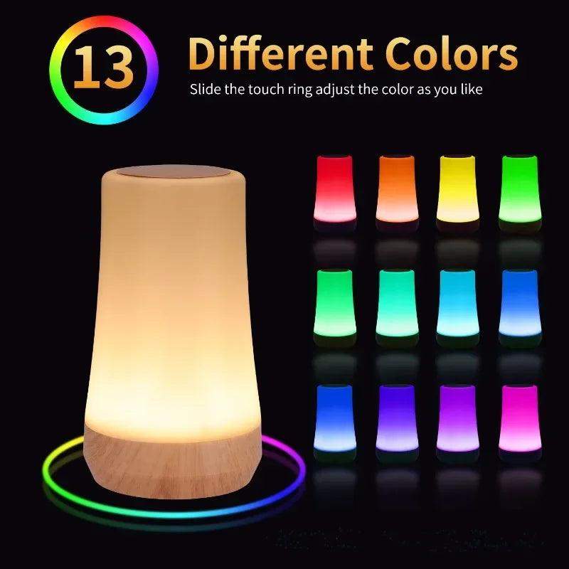 Luminária LED RGB 13 Cores – Toque Sensorial e Controle Remoto