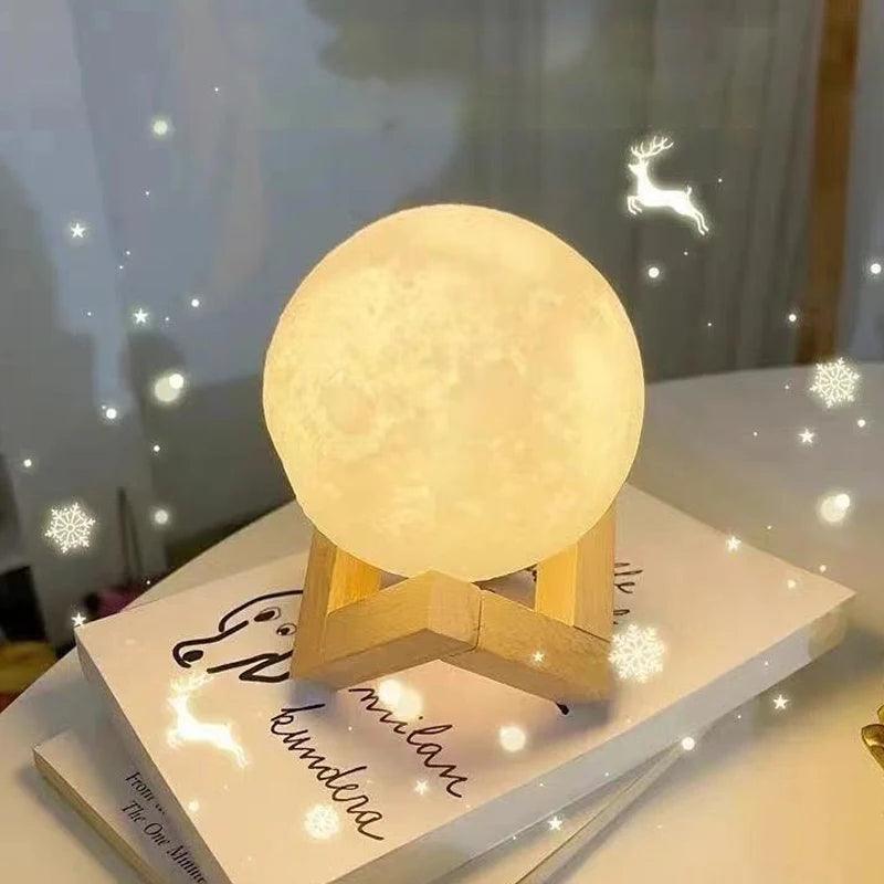 Luminária Lua 3D – Ilumine Seu Espaço com um Toque Cósmico!