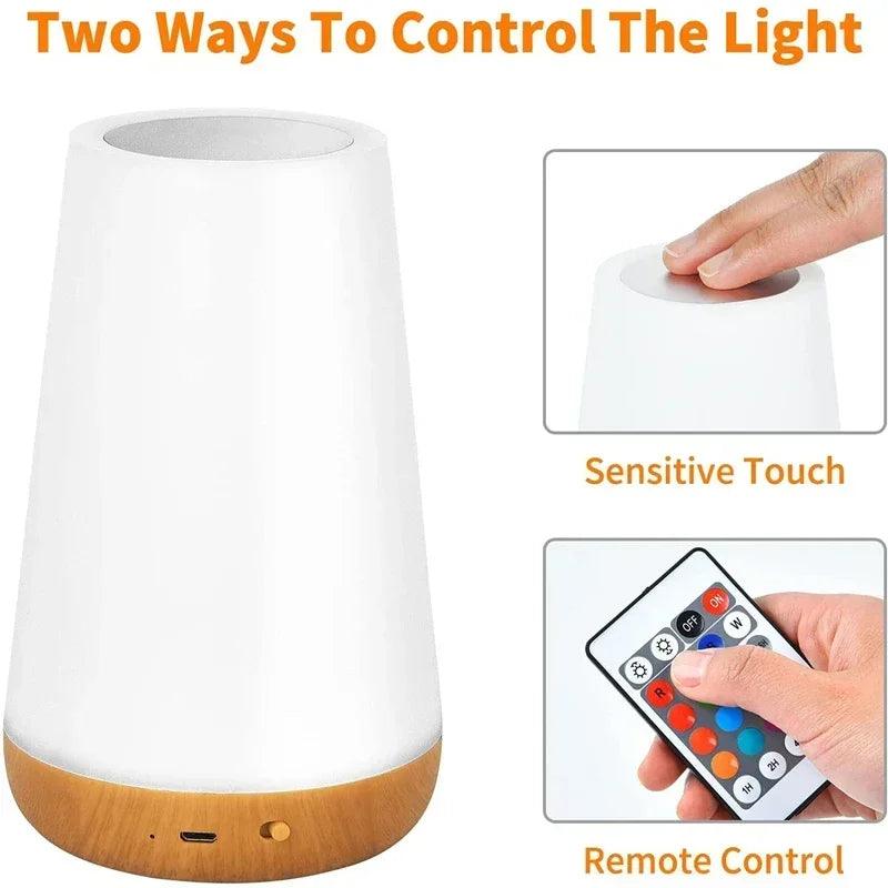 Luminária LED RGB 13 Cores – Toque Sensorial e Controle Remoto