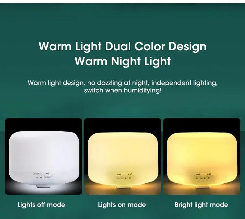 Umidificador de Ar 500ml com Difusor de Aromas – Respire Melhor e Crie um Ambiente Relaxante
