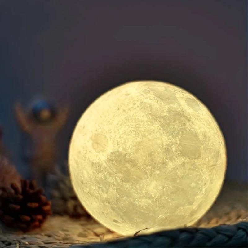 Luminária Lua 3D – Ilumine Seu Espaço com um Toque Cósmico!